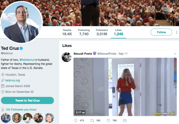 Ted Cruz “liked” A Porn Video On Twitter Matthew Facciani 8847