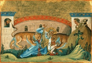 St. Ignatius of Antioch. Painting by Menologion of Basil II.