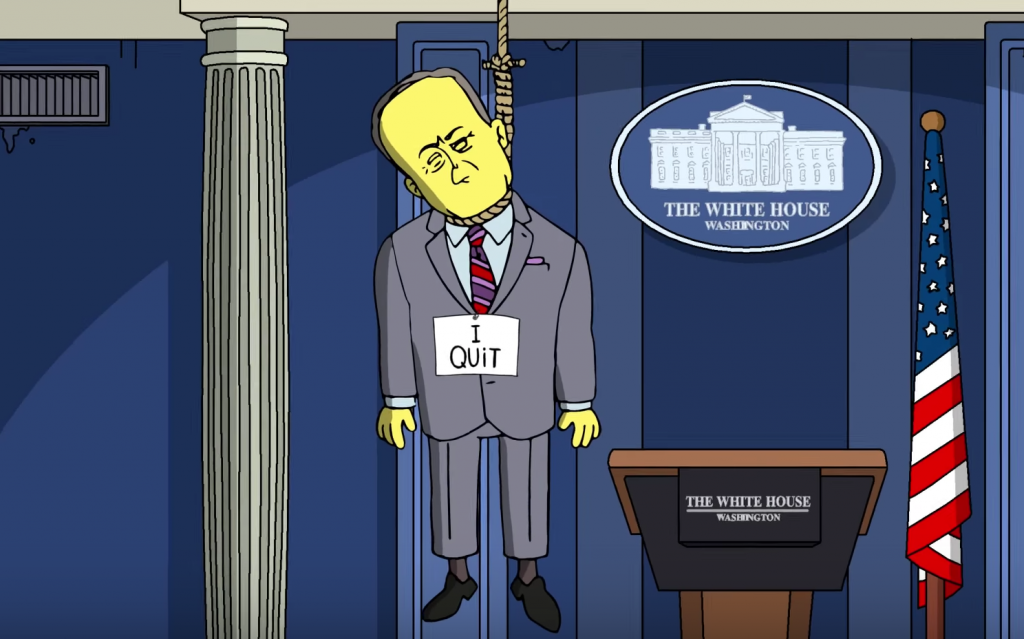 Simpsons Episode Depicts Trump Spokesperson Hanging Himself