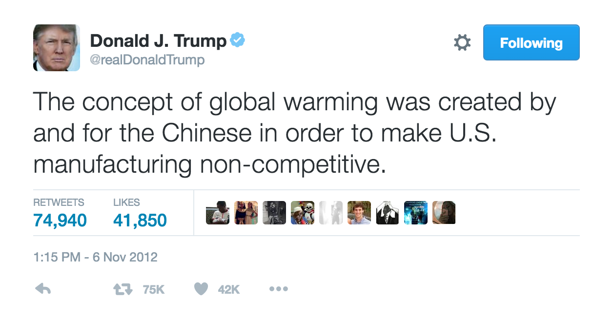 Image result for climate change trump