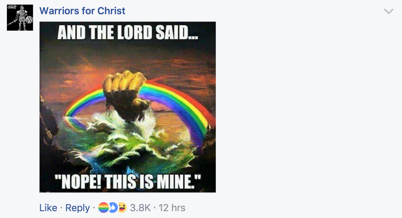 Naturally everyone began posting ments with plenty of rainbows