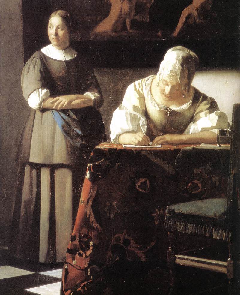 Lady Writing a Letter with Her Maid, 1670