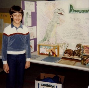 12-year-old Jeff with his 6th grade science project.