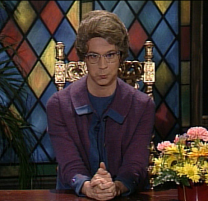 Dana Carvey as "The Church Lady." Sorry, but she sort of fits the hype of the Walmart story. Unless there's more info that hasn't been documented publicly. Source: Google Images, license for reuse.