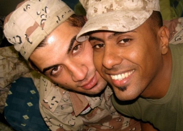 Btoo Allami (L) and Nayyef Hrebid (R) two soldiers who fall in love in the midst of the Iraq War the documentary Out of Iraq.