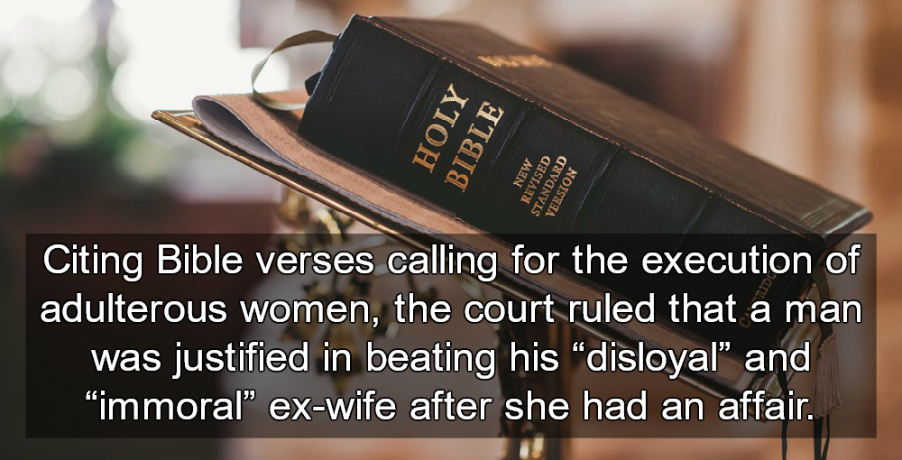 Court Rules Bible Justifies Domestic Abuse After Man Beats Ex-Wife (Image via Pixabay