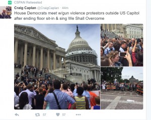 Retweeted by C Span a picture from outside the House of representatives today. 