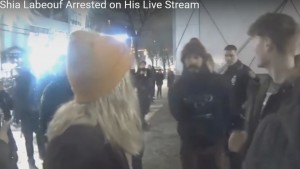 Still from video of arrest.