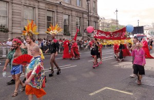 Radical Faeries parade at London Pride, Trafalgar Square. By Fæ - Own work, CC BY-SA 3.0, https://commons.wikimedia.org/w/index.php?curid=10791440