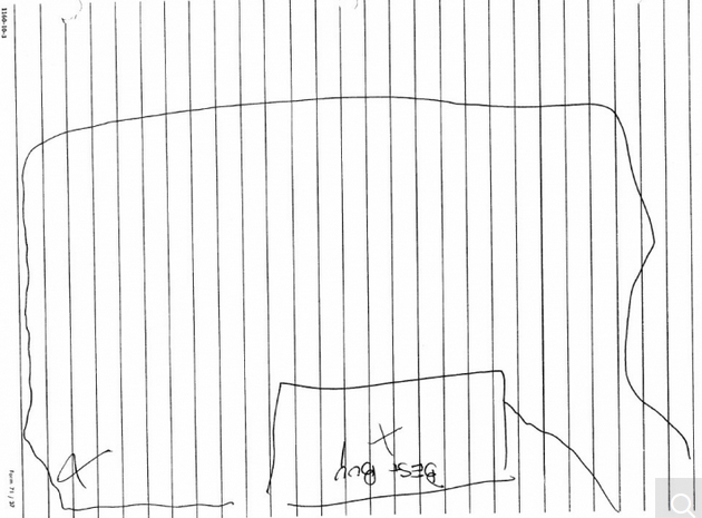 Ja'uan's hand-drawn map of where he smoked pot with Adnan