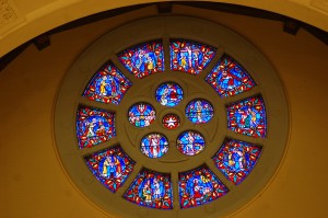 The Burnham Rosary Window at the new Our Lady of the Rosary Church