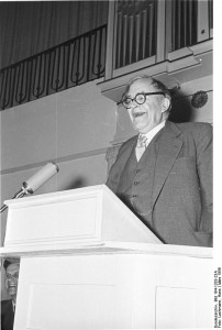 Karl Barth in 1956, photo courtesy of Hans Lachmann via Creative Commons