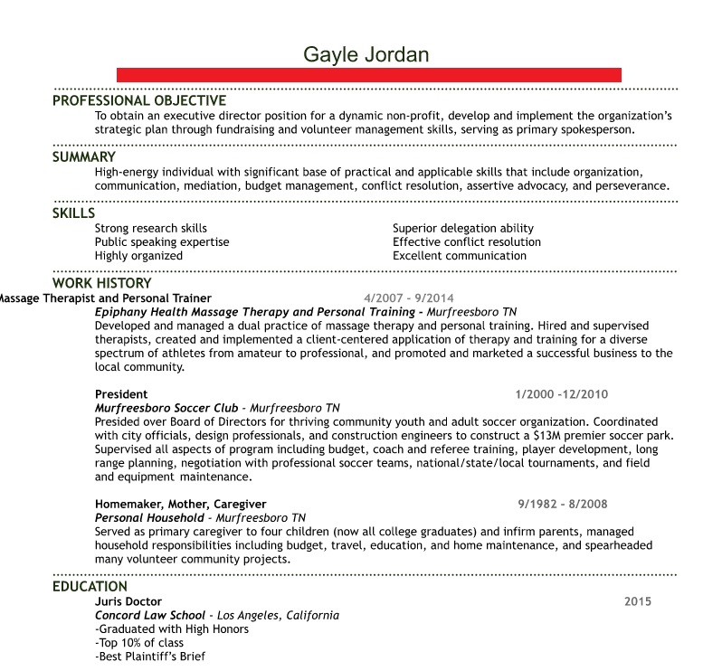 referee description for resume